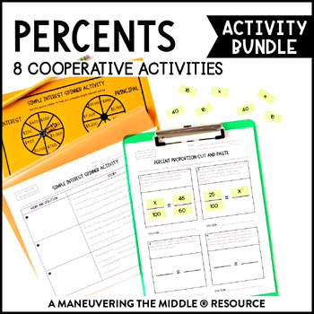 Preview of Percentages Activity Bundle | Percent Proportions with Percent Word Problems