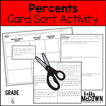 Preview of Percents Card Sort