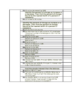 Preview of Percents Jeopardy Worksheet