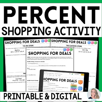 Preview of Percents Shopping Math Activity