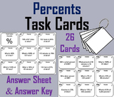 Solving Percent Problems Task Cards Activity 4th 5th 6th Grade