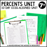 Percents Unit | Ratio and Percent Proportions Notes for 7th Grade Math