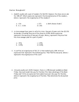 unit percents homework 6