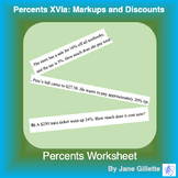 Percents XVIa: Markups and Discounts