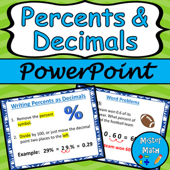 Preview of Percents and Decimals PowerPoint Lesson