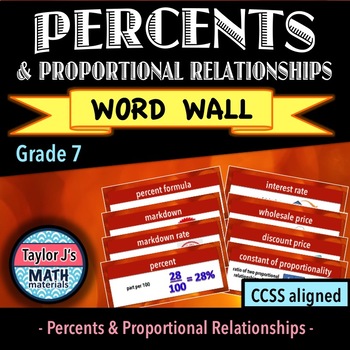 Preview of Percents and Proportional Relationships Word Wall