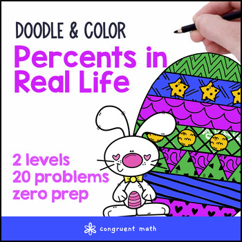 Preview of [Free!] Percents in Real-Life | Doodle Math: Twist on Color by Number Worksheets