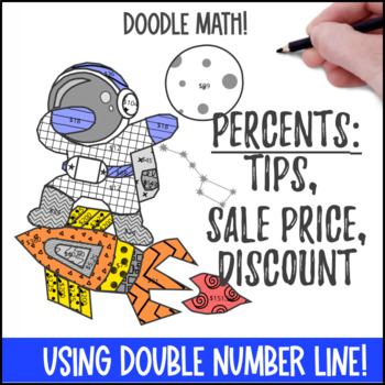 Preview of Percents with Double Number Line | Doodle Math: Twist on Color by Number