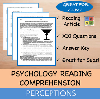 Preview of Perception - Psychology Reading Passage - 100% EDITABLE