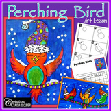 Winter Art Activity and Lesson Plan for Kids: Perching Bir