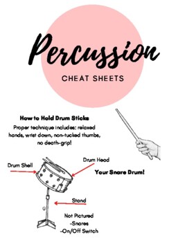 Preview of Percussion Cheat Sheets, For Beginners!