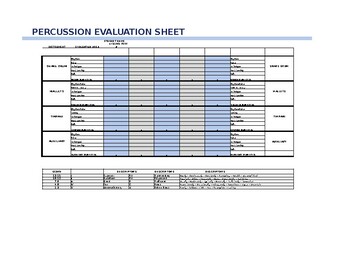 Preview of Percussion Evaluation Sheet