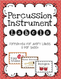 Percussion Instrument Labels Avery 8 per Sheet Stickers
