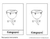 Percussion Instruments 3 Part Cards