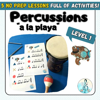 Preview of Percussions "A la playa": 5 ready-to-use lessons for elementary music