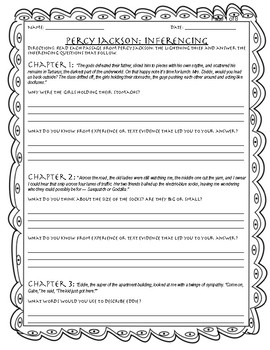 percy jackson inferencing worksheet pdf by classroom of creativity