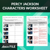 Percy Jackson – Characters Worksheet