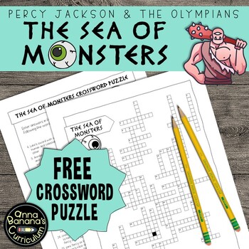 Percy Jackson THE SEA OF MONSTERS Crossword Puzzle FREE TpT