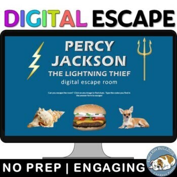 Preview of Percy Jackson The Lightning Thief Digital Escape Room Review Game Activity