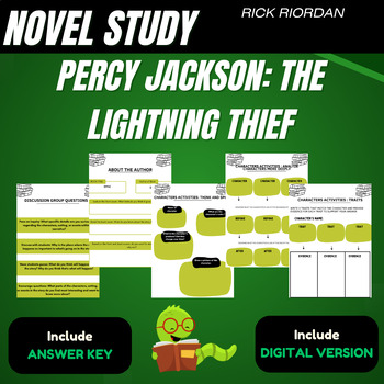 Preview of Percy Jackson: The Lightning Thief by Rick Riordan Complete Novel Study