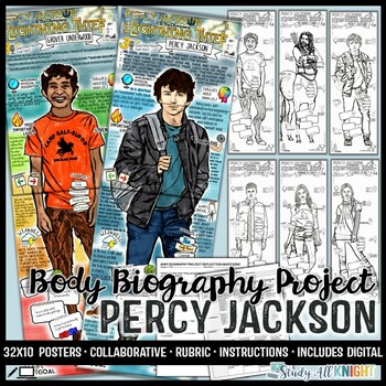 Preview of Percy Jackson and The Lightning Thief, Body Biography Project, Characterization