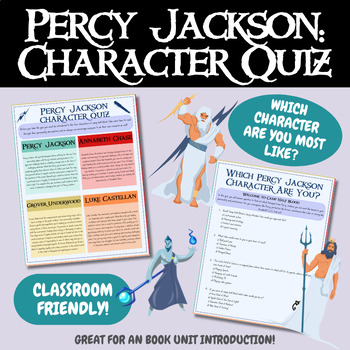 Preview of Percy Jackson and the Lightning Thief Character Quiz | Lightning Thief activity