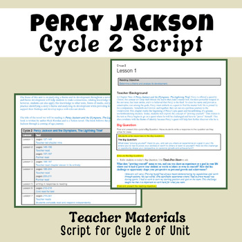 Preview of Percy Jackson and the Lightning Thief, Cycle 2 Script (Chp 9-15)