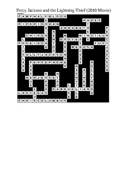 Percy Jackson: The Lightning Thief Crossword - WordMint