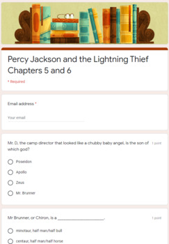 Preview of Percy Jackson and the Lightning Thief Reading and Writing Project