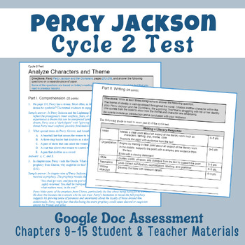 Preview of Percy Jackson and the Lightning Thief, Test (Cycle 2, Chps 9-15)