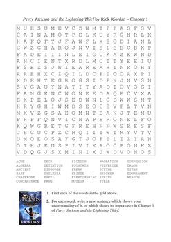 Percy Jackson: The Lightning Thief Crossword - WordMint