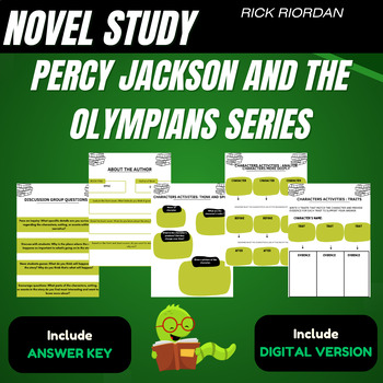 Preview of Percy Jackson and the Olympians series by Rick Riordan Complete Novel Study