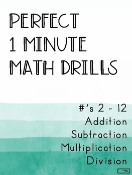 perfect 1 minute math drills by chalkboard central tpt