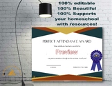 Perfect Attendance Award| Blue Ribbon Version | Honoring U