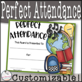Perfect Attendance Awards- Editable!