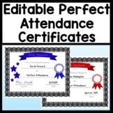 Perfect Attendance Certificates that are Editable! {4 Diff