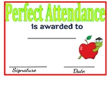 Perfect Attendance Certificate: Personality Awards