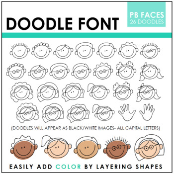 Preview of Perfect Blend Doodle Font: PB Faces