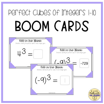 Preview of Perfect Cubes of Integers 1-10 BOOM Cards