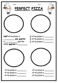 Perfect Pizzas! - Fractions Activity (Halves and Quarters)