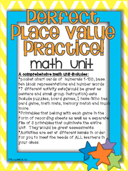 Preview of Perfect Place value Practice Unit-Giant Unit to teach place value concepts 1-100