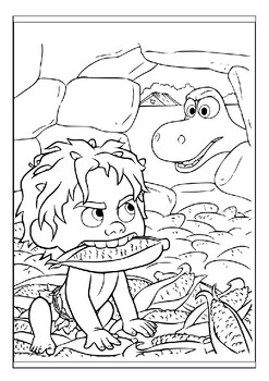 Arlo Helps Spot Good Dinosaur Coloring Pages - Free Printable