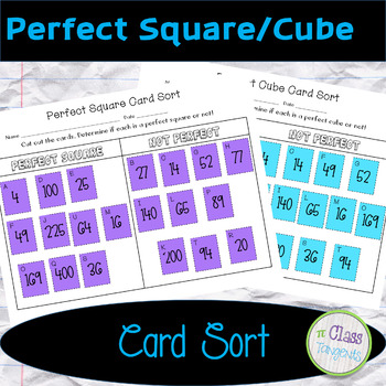 Preview of Perfect Square/Cube Card Sort Activity