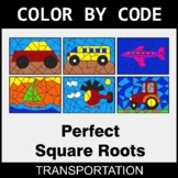 Perfect Square Roots - Coloring Worksheets | Color by Code