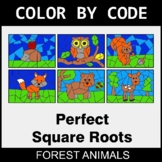 Perfect Square Roots - Coloring Worksheets | Color by Code