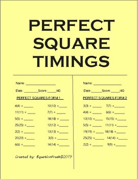Preview of Perfect Square Timings