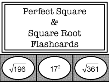 Preview of Perfect Square and Square Root Flashcards