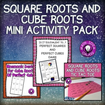 Preview of Square Roots and Cube Roots Activity Bundle