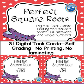 Preview of Perfect Squares Digital Task Cards/Boom Cards