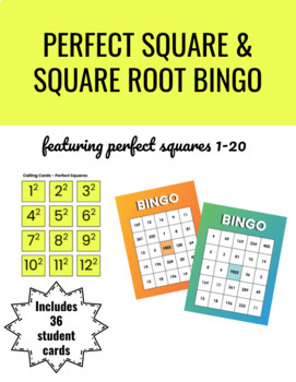 Preview of Perfect Squares & Roots BINGO Game